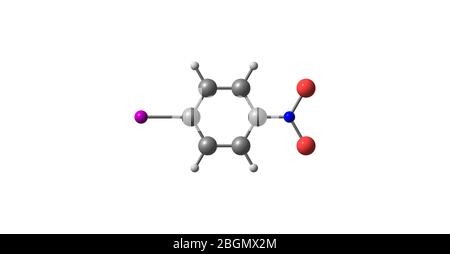 Le 4-iodo-1-nitrobenzène est une matière première importante et un intermédiaire utilisé dans la synthèse organique, les produits pharmaceutiques agrochimiques et les champs de teinture. i tridimensionnel Banque D'Images