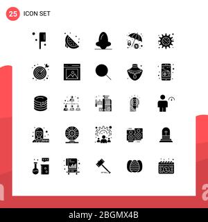 Ensemble de 25 icônes d'interface utilisateur modernes symboles signes pour le projet, hacker, anatomie, protection du dollar, nez Editable Vector Design Elements Illustration de Vecteur