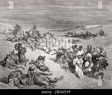 Le souffle des bêtes, la Cinquième peste : maladie du bétail, boisée par Gustave Doré Banque D'Images