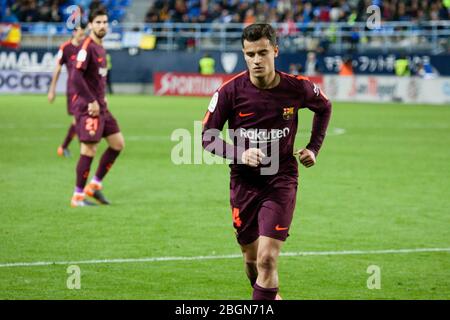 Málaga, Espagne. 18 mars 2018. La Liga Match Málaga C.F. - FC Barcelone Banque D'Images