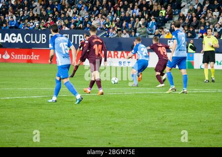 Málaga, Espagne. 18 mars 2018. La Liga Match Málaga C.F. - FC Barcelone Banque D'Images