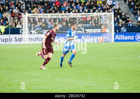 Málaga, Espagne. 18 mars 2018. La Liga Match Málaga C.F. - FC Barcelone Banque D'Images