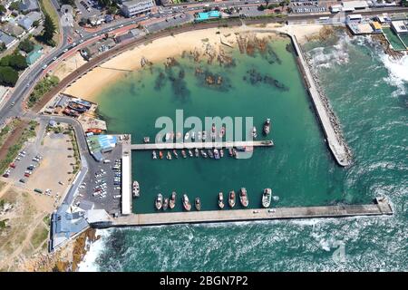 Vue aérienne sur le port de Kalk Bay Banque D'Images