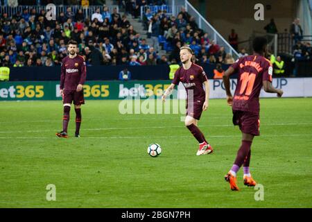 Málaga, Espagne. 18 mars 2018. La Liga Match Málaga C.F. - FC Barcelone Banque D'Images