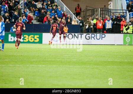 Málaga, Espagne. 18 mars 2018. La Liga Match Málaga C.F. - FC Barcelone Banque D'Images