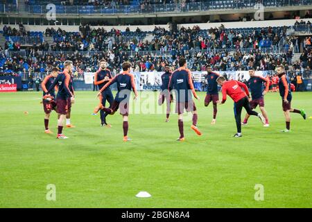 Málaga, Espagne. 18 mars 2018. La Liga Match Málaga C.F. - FC Barcelone Banque D'Images