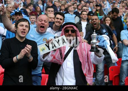 LONDRES, ANGLETERRE. La Ville de Sheikh avant la coupe FA avec Budweiser finale match entre Manchester City et Wigan Athletic au stade Wembley à Londres le samedi 11 mai 2013. (Crédit: Mi News) Banque D'Images