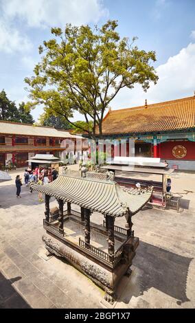 Kunming, Chine - 20 septembre 2017 : vue générale du complexe du Temple Yuantong. Banque D'Images