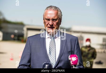 22 avril 2020, Neubiberg Bei Muenchen, Bavière, Allemagne: JOACHIM HERRMANN, ministre de l'intérieur de la Bavière. Banque D'Images