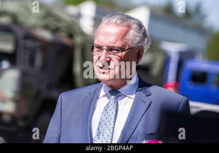 22 avril 2020, Neubiberg Bei Muenchen, Bavière, Allemagne: JOACHIM HERRMANN, ministre de l'intérieur de la Bavière. Banque D'Images