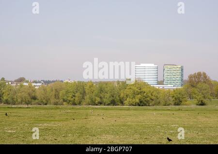 Les deux immeubles de bureaux WTC à Arnhem, aux Pays-Bas Banque D'Images