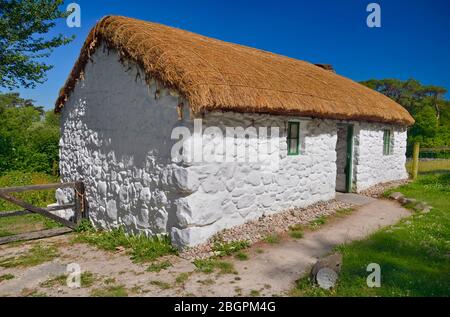 Irlande, County Down, Cultra, Ulster Folk and Transport Museum, Duncrun Cottiers House. Banque D'Images