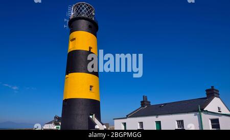 Irlande, County Down, Killough, phare de St John's point. Banque D'Images