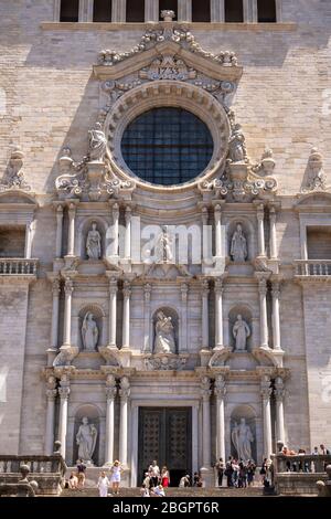 Cathédrale Saint Marie de Gérone, Catalogne, Espagne, Europe Banque D'Images