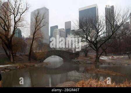 États-Unis. New York. Parc central. Lac. Banque D'Images