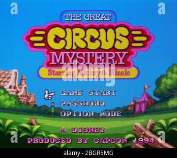 Le mystère du Grand cirque avec Mickey Minnie Mouse - Sega Genesis Mega Drive - usage éditorial seulement Banque D'Images