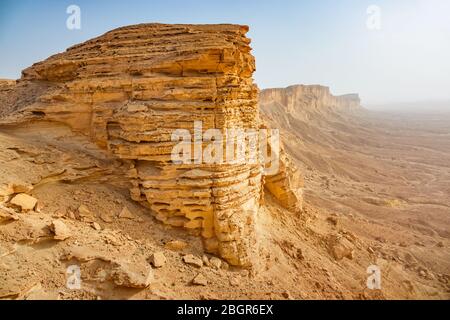 La périphérie du monde (Jebel Fihrayn), escarpement spectaculaire au nord-ouest de Riyad, Arabie Saoudite. Banque D'Images