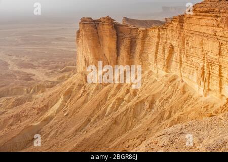 La périphérie du monde (Jebel Fihrayn), escarpement spectaculaire au nord-ouest de Riyad, Arabie Saoudite. Banque D'Images