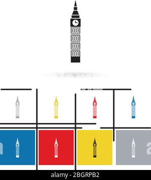 Big Ben à Londres icône ou Big Ben à Londres signe vecteur. Pictogramme Big Ben Illustration de Vecteur
