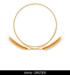 Couronne avec oreilles de blé. Cadre des spikelets. SPE 10 Illustration de Vecteur