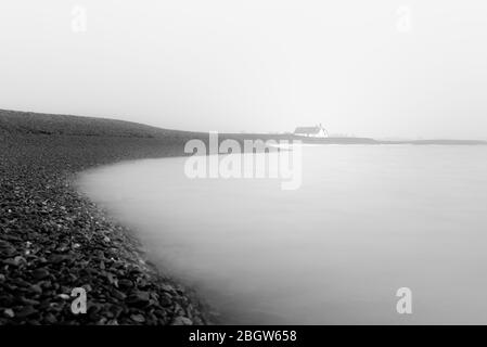 Un matin gris sur la rive de la rue Shingle - rue Shingle, février 2017 Banque D'Images