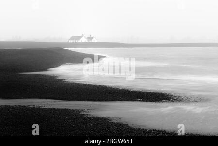 Un matin gris sur la rive de la rue Shingle - rue Shingle, février 2017 Banque D'Images