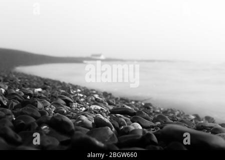 Un matin gris sur la rive de la rue Shingle - rue Shingle, février 2017 Banque D'Images