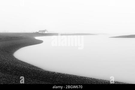 Un matin gris sur la rive de la rue Shingle - rue Shingle, février 2017 Banque D'Images