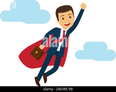 Icône représentant un superhomme de bureau. Homme d'affaires dans le super-héros costume illustration vectorielle Illustration de Vecteur