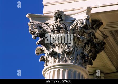 Haut de la colonne Hôtel Vanderbilt, lieu historique national du manoir Vanderbilt, New York Banque D'Images