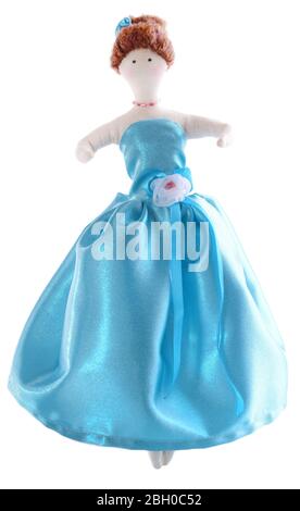 Handmade doll isolated on white Banque D'Images