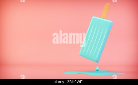 Rendu tridimensionnel de la glace bleue Banque D'Images