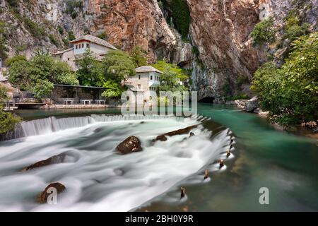 Maison fervique connue sous le nom de Tekke à Blagaj, Bosnie-Herzégovine Banque D'Images