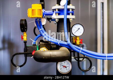 Pressostats dans la canalisation, pour contrôler la pression dans la canalisation Banque D'Images
