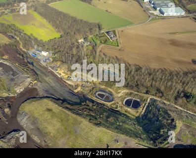 Décharge à refus Eyller Berg à Kamp-Lintfort, 27.02.2016, vue aérienne, Allemagne, Rhénanie-du-Nord-Westphalie, région de la Ruhr, Kamp-Lintfort Banque D'Images