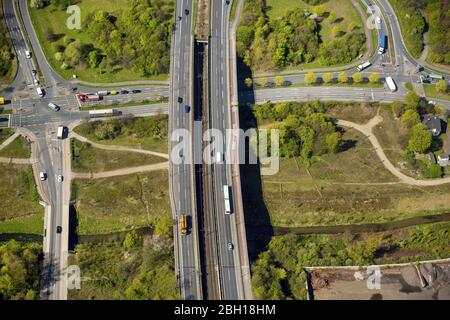 , voie rapide Mallinckrodtstrasse à Dortmund, 18.04.2016, vue aérienne, Allemagne, Rhénanie-du-Nord-Westphalie, Ruhr Area, Dortmund Banque D'Images