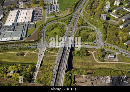 , voie rapide Mallinckrodtstrasse à Dortmund, 18.04.2016, vue aérienne, Allemagne, Rhénanie-du-Nord-Westphalie, Ruhr Area, Dortmund Banque D'Images