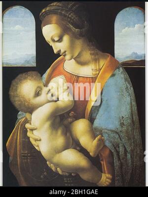 Léonard de Vinci. La Litta Madonna. 1480. Banque D'Images
