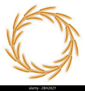 Couronne avec oreilles de blé. Cadre des spikelets. SPE 10 Illustration de Vecteur