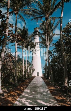 Phare de Cape Florida à Key Biscayne, Floride, États-Unis Banque D'Images