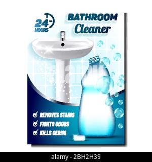 Promotion créative pour le nettoyage de salle de bains - vecteur d'affiche Illustration de Vecteur