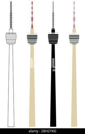 Tour touristique en face Illustration de Vecteur