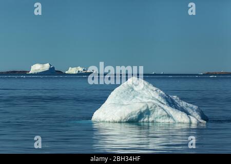 Icebergs flottants au Groenland (été) Banque D'Images