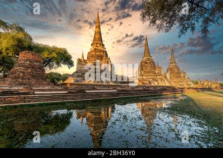 Wat Phra Sri samphet, , Parc historique d'Ayutthaya, site classé au patrimoine mondial de l'UNESCO, Ayutthaya, Thaïlande, Asie du Sud-est, Asie Banque D'Images