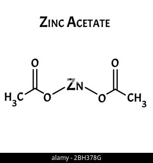 L'acétate de zinc est une formule chimique moléculaire. Infographies du zinc. Illustration vectorielle sur un arrière-plan isolé. Illustration de Vecteur