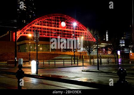Manchester Central la nuit Banque D'Images