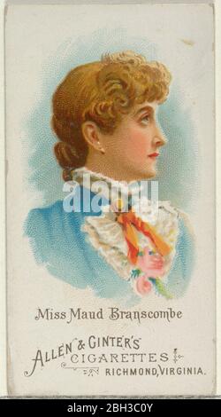 Miss Maud Branscombe, des beautés du monde, série 1 (N 26) pour Allen &amp; Ginter cigarettes, 1888. Banque D'Images