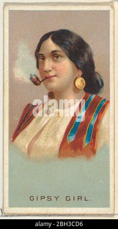 Gypsy Girl, de la série mondiale des fumeurs (N 33) pour Allen &amp; Ginter cigarettes, 1888. Banque D'Images