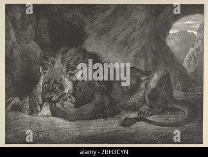 Lion des montagnes de l'Atlas, 1829-1830. Banque D'Images