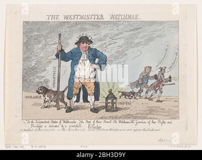 Le Westminster Watchman, 12 avril 1784. Banque D'Images